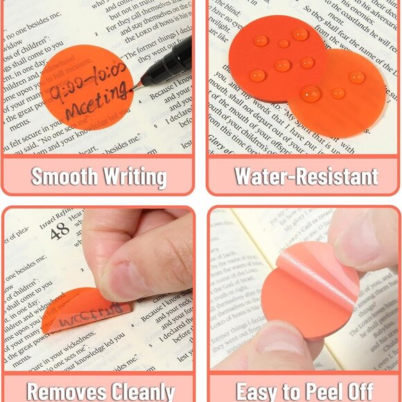 Transparent Sticky Note Set, 560Sheets, Colorful, Round Transparent Sticky Notes - Picture 5 of 8